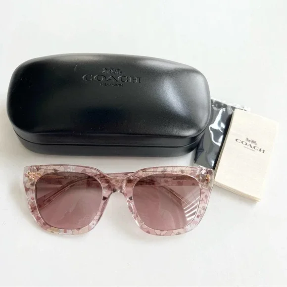 Coach Transparent Pink Floral Print Shades Sunglasses HC8318 (C3449) - Picture 2 of 9